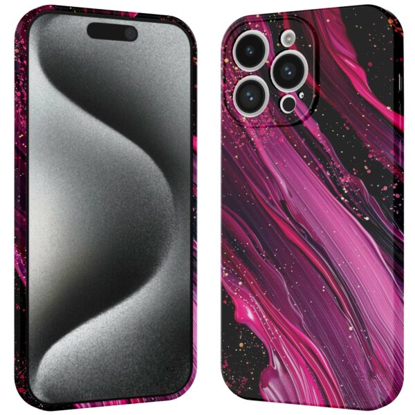 paars roze marmer opdruk_iPhone 15 Pro telefoonhoesje met volledige rondom bedrukking (3)