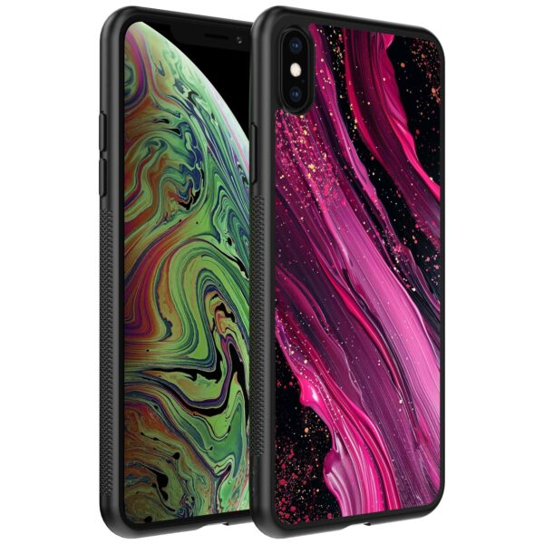 paars roze marmer opdruk_iPhone X-Xs telefoonhoesje (1)