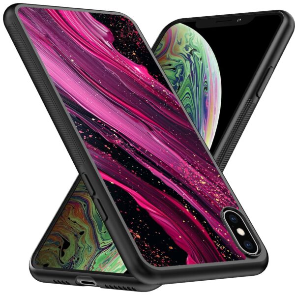 paars roze marmer opdruk_iPhone X-Xs telefoonhoesje (2)