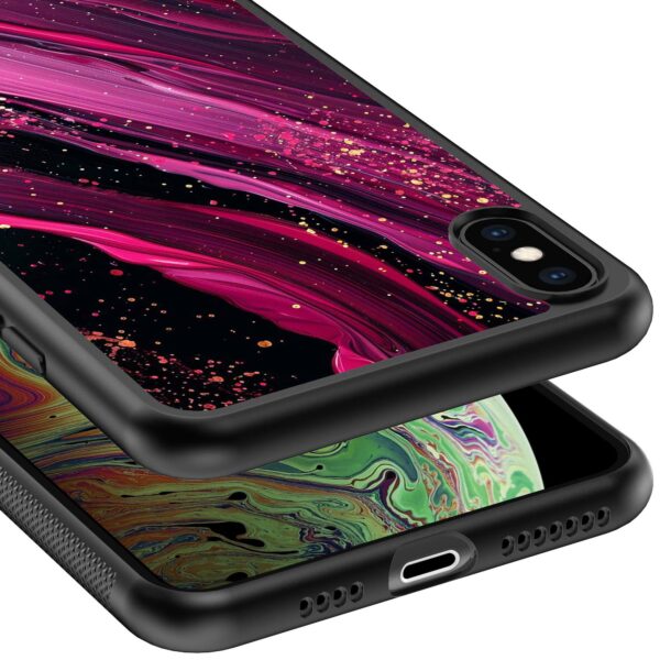 paars roze marmer opdruk_iPhone X-Xs telefoonhoesje (3)