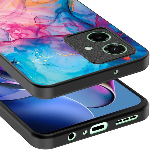regenboog acryl marmer opdruk_Motorola Moto G55 telefoonhoesje (3)