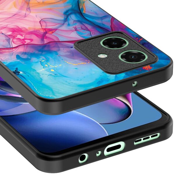 regenboog acryl marmer opdruk_Motorola Moto G64 telefoonhoesje (3)