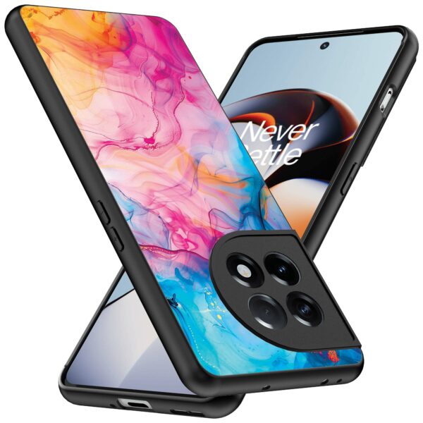 regenboog acryl marmer opdruk_OnePlus 11R Telefoonhoesje (2)