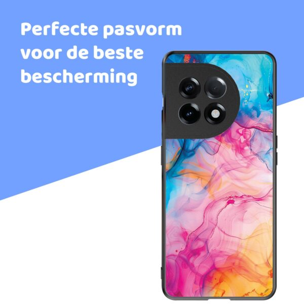 regenboog acryl marmer opdruk_OnePlus 11R Telefoonhoesje (4)