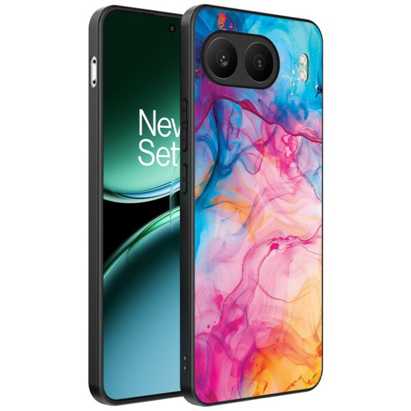 regenboog acryl marmer opdruk_OnePlus Nord 4 Telefoonhoesje (1)