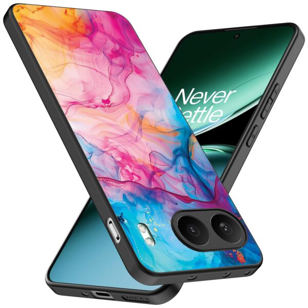 regenboog acryl marmer opdruk_OnePlus Nord 4 Telefoonhoesje (2)