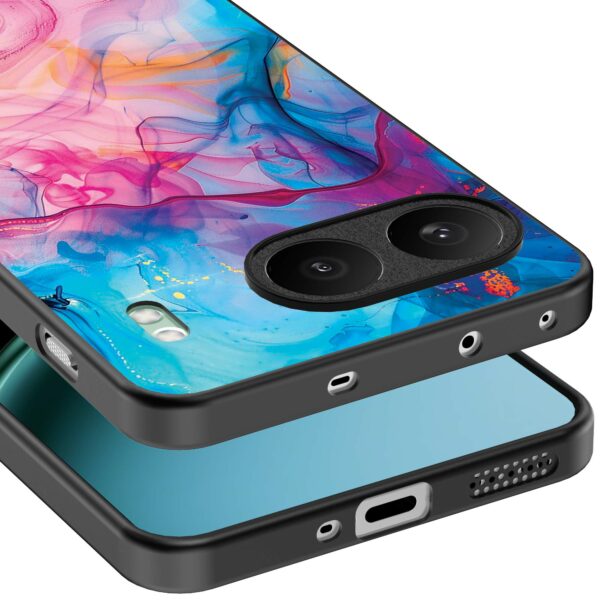 regenboog acryl marmer opdruk_OnePlus Nord 4 Telefoonhoesje (3)