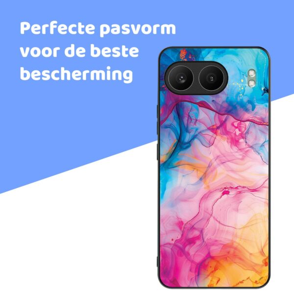 regenboog acryl marmer opdruk_OnePlus Nord 4 Telefoonhoesje (4)