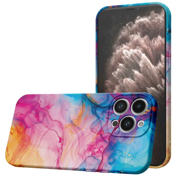 regenboog acryl marmer opdruk_iPhone 11 Pro Max telefoonhoesje met volledige rondom bedrukking (1)