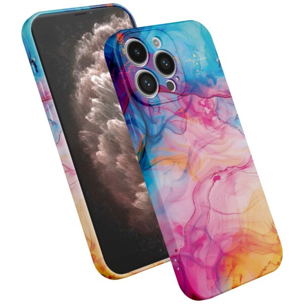 regenboog acryl marmer opdruk_iPhone 11 Pro Max telefoonhoesje met volledige rondom bedrukking (2)