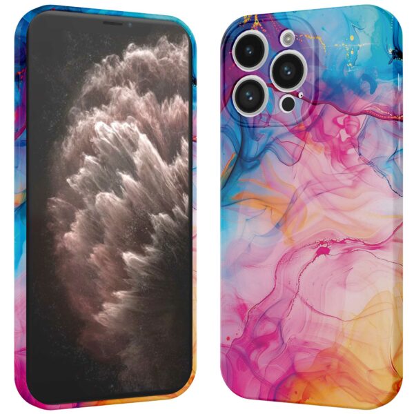 regenboog acryl marmer opdruk_iPhone 11 Pro Max telefoonhoesje met volledige rondom bedrukking (3)