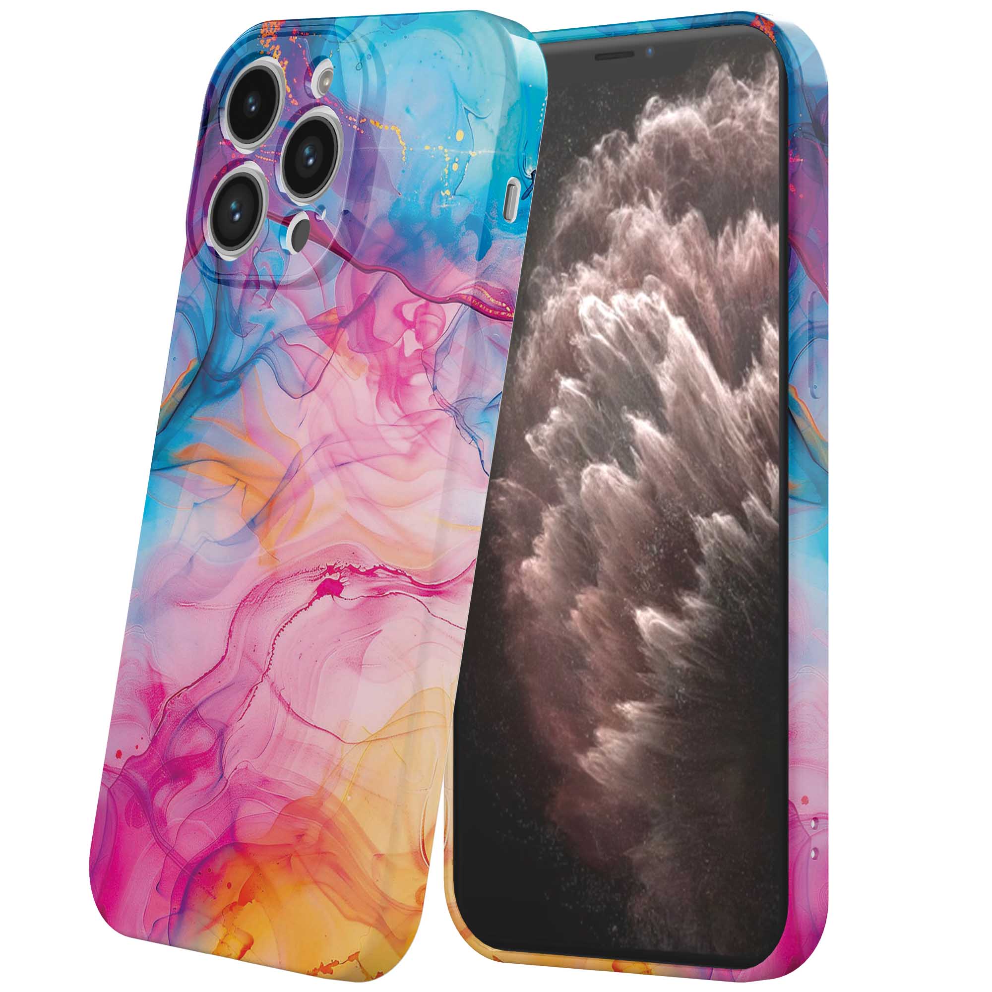 regenboog acryl marmer opdruk_iPhone 11 Pro Max telefoonhoesje met volledige rondom bedrukking (6)
