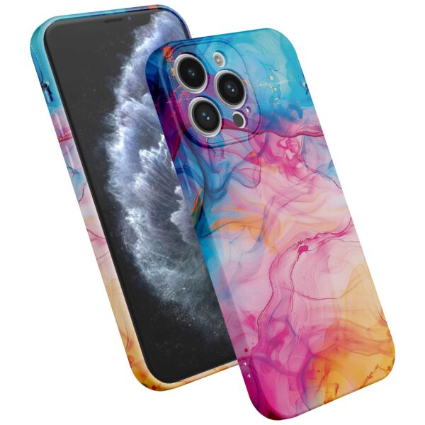 regenboog acryl marmer opdruk_iPhone 11 Pro telefoonhoesje met volledige rondom bedrukking (2)