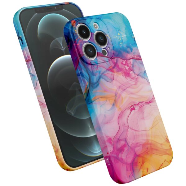 regenboog acryl marmer opdruk_iPhone 12 Pro Max telefoonhoesje met volledige rondom bedrukking (2)