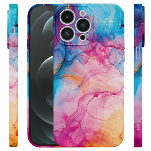 regenboog acryl marmer opdruk_iPhone 12 Pro Max telefoonhoesje met volledige rondom bedrukking (4)