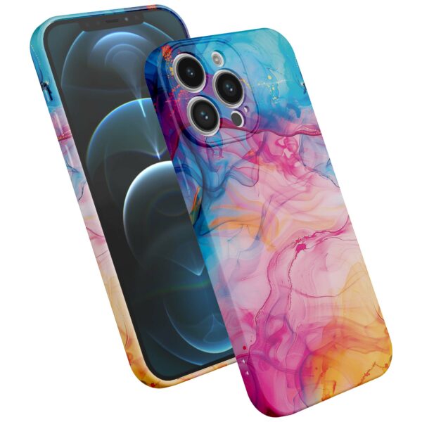 regenboog acryl marmer opdruk_iPhone 12 Pro telefoonhoesje met volledige rondom bedrukking (2)