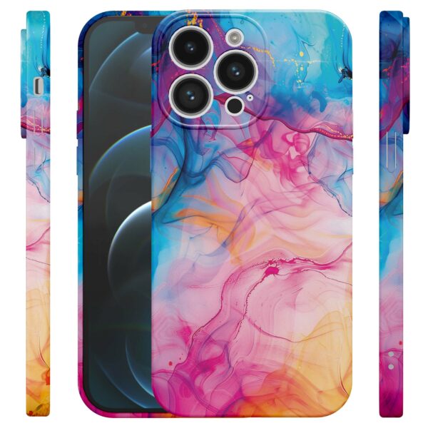 regenboog acryl marmer opdruk_iPhone 12 Pro telefoonhoesje met volledige rondom bedrukking (4)