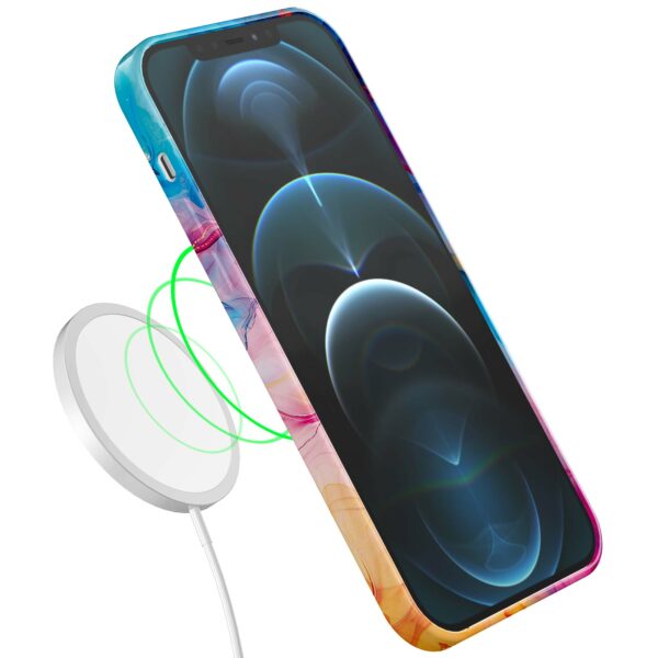 regenboog acryl marmer opdruk_iPhone 12 Pro telefoonhoesje met volledige rondom bedrukking (7)