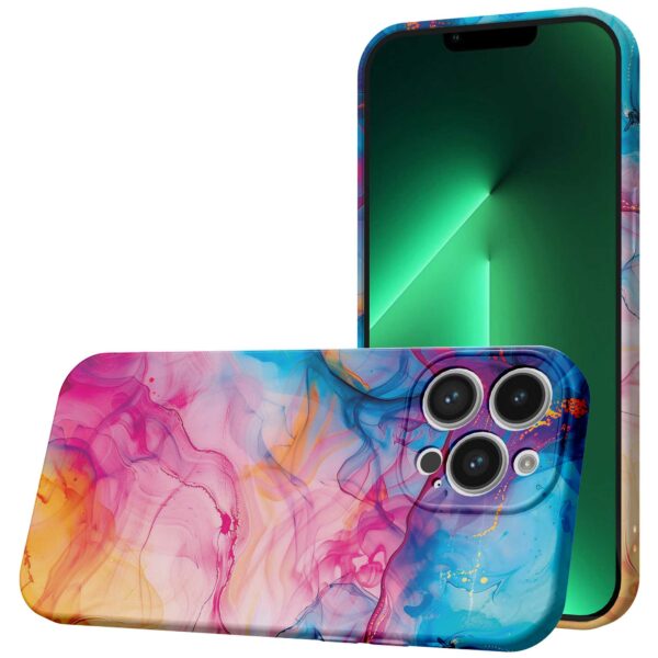 regenboog acryl marmer opdruk_iPhone 13 Pro Max telefoonhoesje met volledige rondom bedrukking (1)