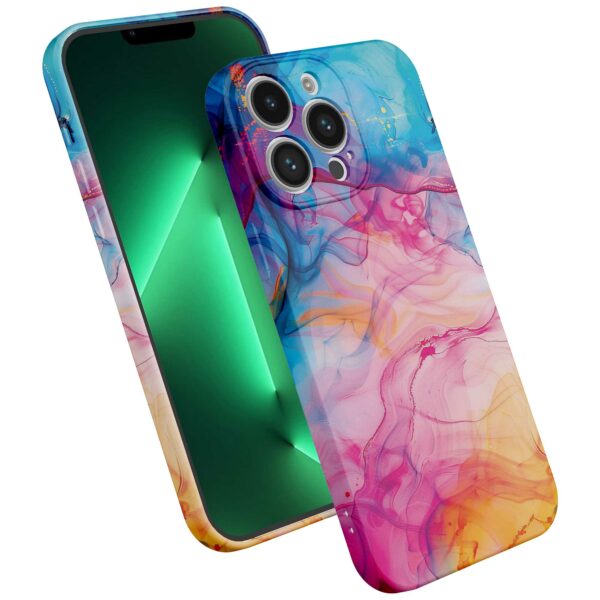 regenboog acryl marmer opdruk_iPhone 13 Pro Max telefoonhoesje met volledige rondom bedrukking (2)