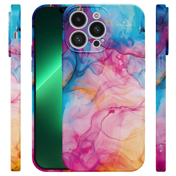 regenboog acryl marmer opdruk_iPhone 13 Pro Max telefoonhoesje met volledige rondom bedrukking (4)
