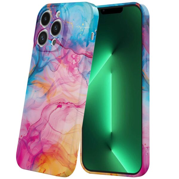 regenboog acryl marmer opdruk_iPhone 13 Pro Max telefoonhoesje met volledige rondom bedrukking (6)