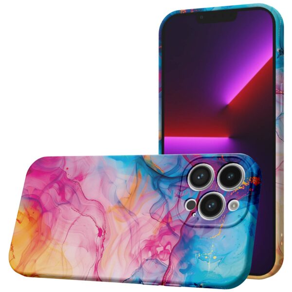 regenboog acryl marmer opdruk_iPhone 13 Pro telefoonhoesje met volledige rondom bedrukking (1)