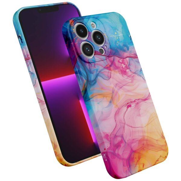 regenboog acryl marmer opdruk_iPhone 13 Pro telefoonhoesje met volledige rondom bedrukking (2)