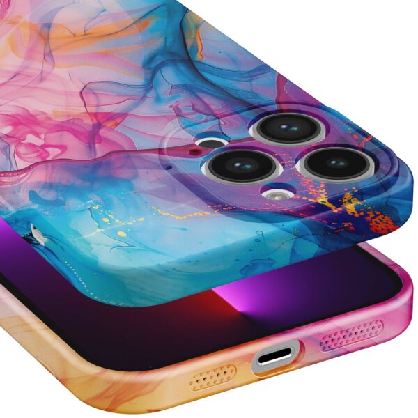 regenboog acryl marmer opdruk_iPhone 13 Pro telefoonhoesje met volledige rondom bedrukking (5)
