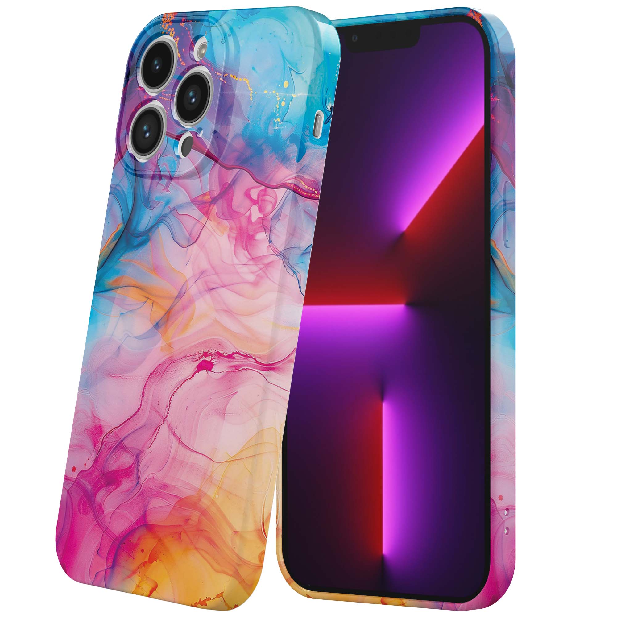 regenboog acryl marmer opdruk_iPhone 13 Pro telefoonhoesje met volledige rondom bedrukking (6)