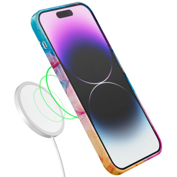 regenboog acryl marmer opdruk_iPhone 14 Pro Max telefoonhoesje met volledige rondom bedrukking (7)