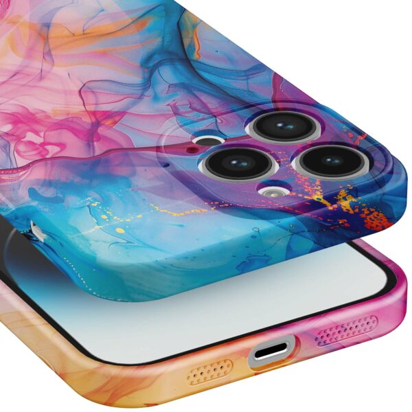 regenboog acryl marmer opdruk_iPhone 14 Pro telefoonhoesje met volledige rondom bedrukking (5)