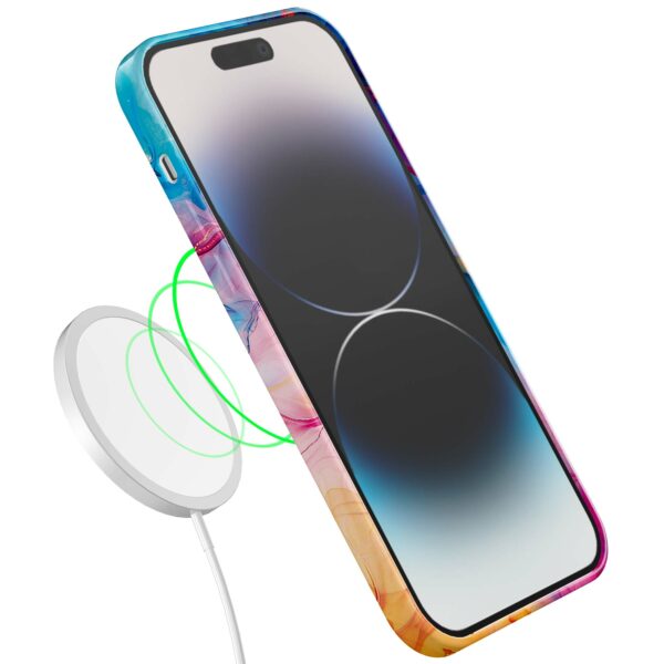 regenboog acryl marmer opdruk_iPhone 14 Pro telefoonhoesje met volledige rondom bedrukking (7)
