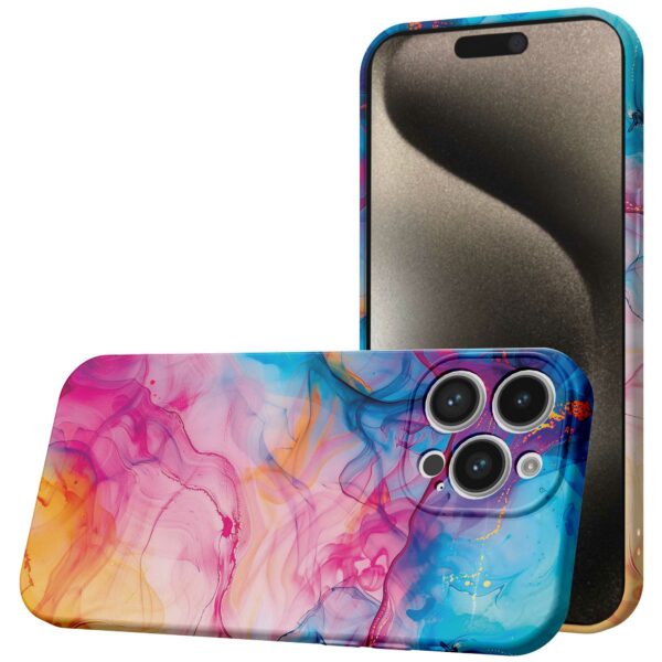 regenboog acryl marmer opdruk_iPhone 15 Pro Max telefoonhoesje met volledige rondom bedrukking (1)