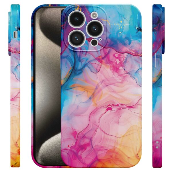 regenboog acryl marmer opdruk_iPhone 15 Pro Max telefoonhoesje met volledige rondom bedrukking (4)