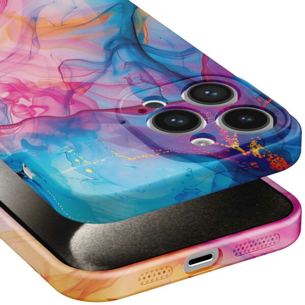 regenboog acryl marmer opdruk_iPhone 15 Pro Max telefoonhoesje met volledige rondom bedrukking (5)