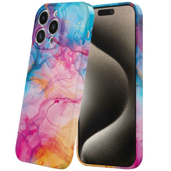 regenboog acryl marmer opdruk_iPhone 15 Pro Max telefoonhoesje met volledige rondom bedrukking (6)