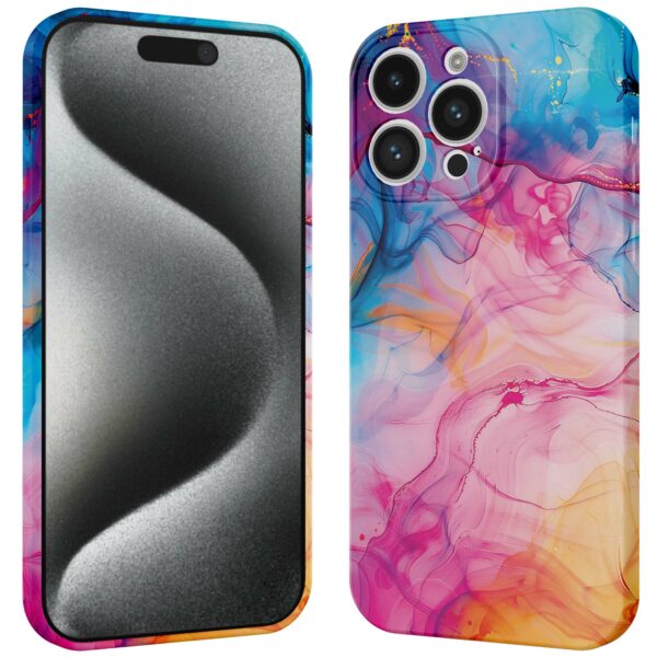 regenboog acryl marmer opdruk_iPhone 15 Pro telefoonhoesje met volledige rondom bedrukking (3)