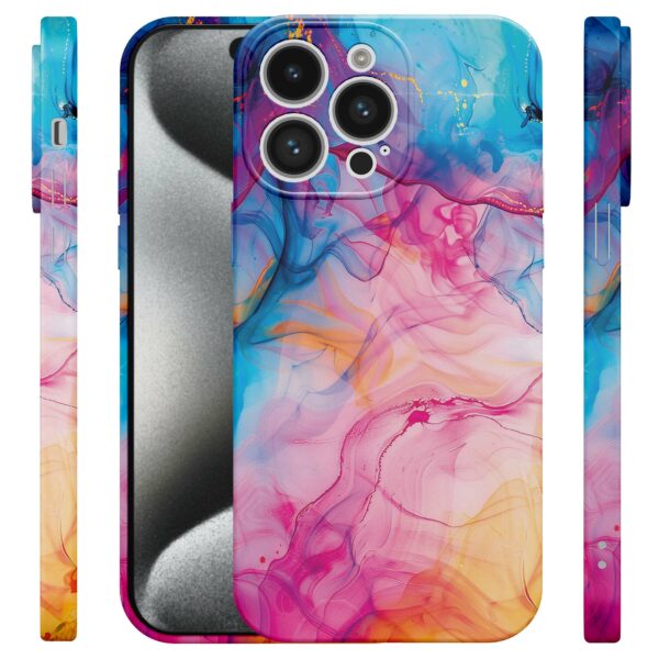 regenboog acryl marmer opdruk_iPhone 15 Pro telefoonhoesje met volledige rondom bedrukking (4)