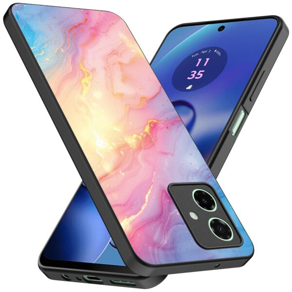regenboog glitter marmer opdruk_Motorola Moto G64 telefoonhoesje (2)