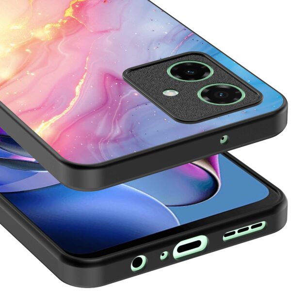 regenboog glitter marmer opdruk_Motorola Moto G64 telefoonhoesje (3)