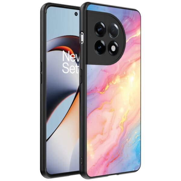 regenboog glitter marmer opdruk_OnePlus 11R Telefoonhoesje (1)