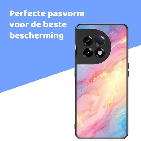 regenboog glitter marmer opdruk_OnePlus 11R Telefoonhoesje (4)