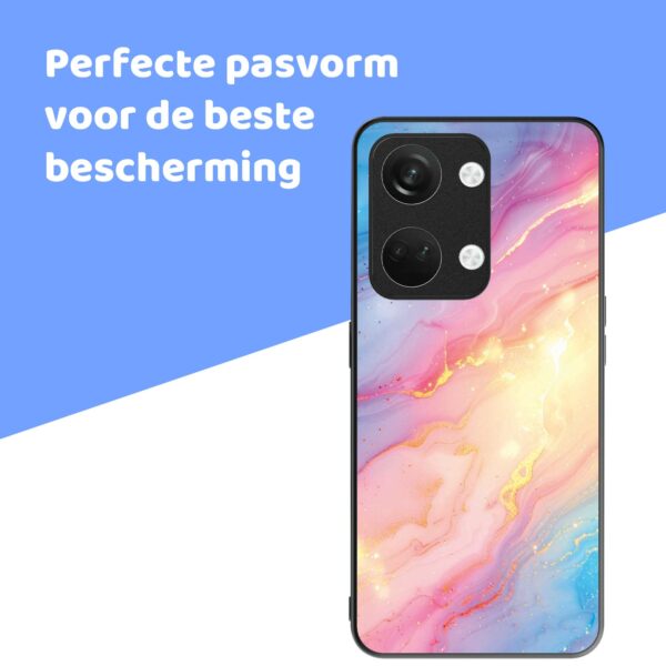 regenboog glitter marmer opdruk_OnePlus Nord 3 Telefoonhoesje (4)