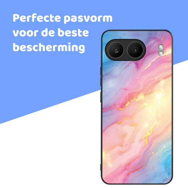 regenboog glitter marmer opdruk_OnePlus Nord 4 Telefoonhoesje (4)