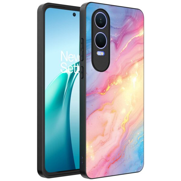 regenboog glitter marmer opdruk_OnePlus Nord CE 4 Lite Telefoonhoesje (1)