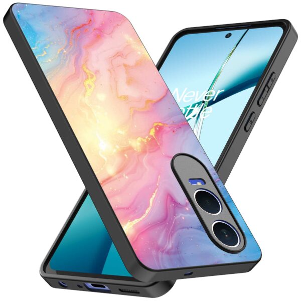 regenboog glitter marmer opdruk_OnePlus Nord CE 4 Lite Telefoonhoesje (2)