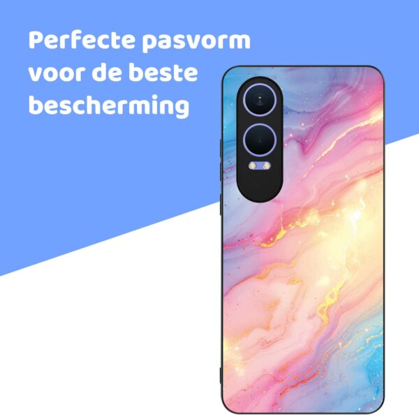 regenboog glitter marmer opdruk_OnePlus Nord CE 4 Lite Telefoonhoesje (4)