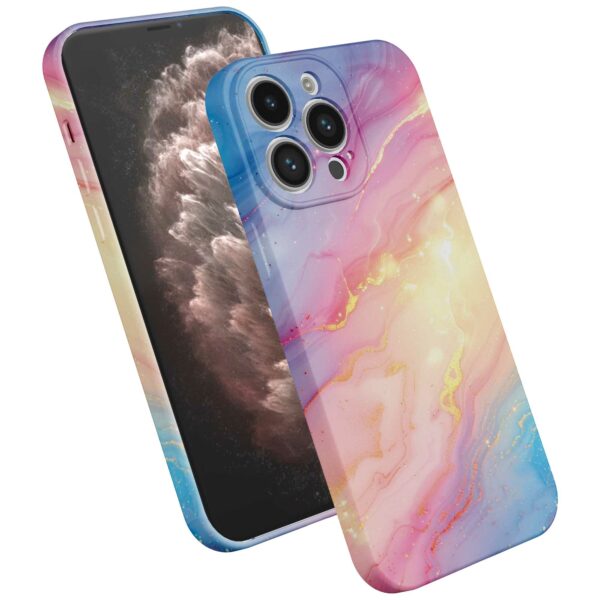 regenboog glitter marmer opdruk_iPhone 11 Pro Max telefoonhoesje met volledige rondom bedrukking (2)
