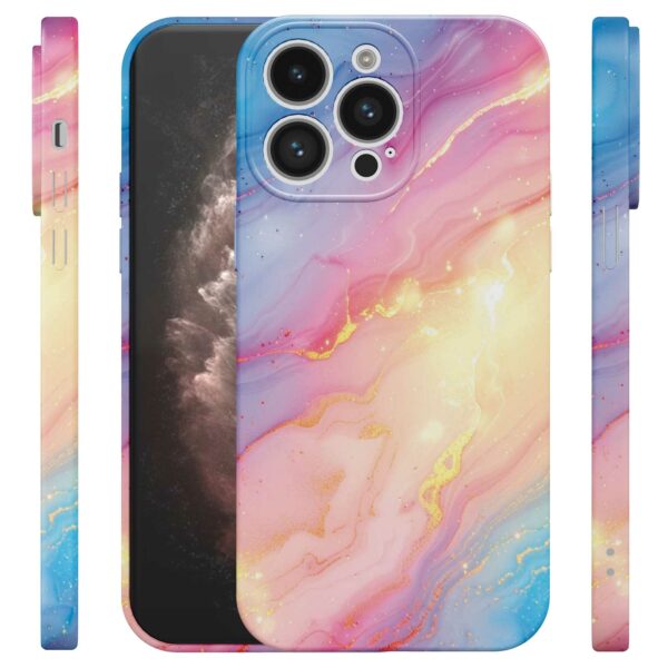 regenboog glitter marmer opdruk_iPhone 11 Pro Max telefoonhoesje met volledige rondom bedrukking (4)